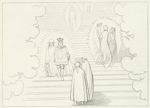 The Celestial Steps, Paradise, Canto 21 (kaiverrus) tekijältä John (after) Flaxman