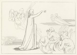 Kristuksen laskeutuminen, Inferno, Canto 4 (kaiverrus) tekijältä John (after) Flaxman