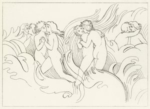 The Fiery Doom, Kiirastule, Canto 26 (kaiverrus) tekijältä John (after) Flaxman
