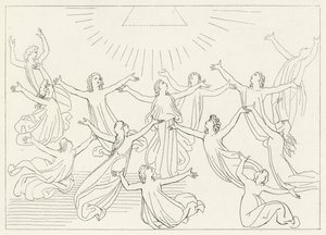 Yhdeksäs pallo, Paratiisi, Canto 27 (kaiverrus) tekijältä John (after) Flaxman