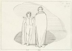 The Reascent, Inferno, Canto 34 (kaiverrus) tekijältä John (after) Flaxman