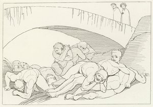 The Vale of Disease, Inferno, Canto 29 (kaiverrus) tekijältä John (after) Flaxman