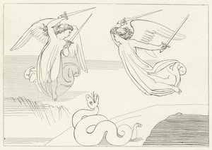 The Valley, Purgatori, Canto 8 (kaiverrus) tekijältä John (after) Flaxman