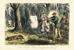 Saksalainen aristokraatti tappaa ketun erehdyksessä ammuntajuhlissa tekijältä John (after) Leech