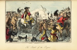 Kuningas William II ylitti joen Boynen taistelussa Irlannissa tekijältä John (after) Leech
