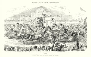 Muistomerkit suuresta näyttelystä 1851, The Great Derby Race for 180051 (kaiverrus) tekijältä John (after) Leech