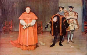 Shakespeare: Wolseyn kaatuminen, kuningas Henry VIII, näytös III, kohtaus 2 (värilitho)