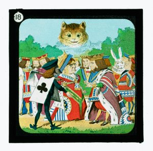 Liisa Ihmemaassa, värilliset lyhtydiat (lyhtyliukumäki) tekijältä John (after) Tenniel