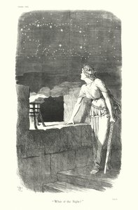 Sir John Tennielin sarjakuva: "Mitä yöstä" (kaiverrus) tekijältä John (after) Tenniel