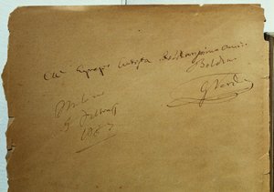 Giuseppe Verdin (1813-1901) nimikirjoitus Giovanni Boldinille (1842-1931) tekijältä Walter Charles Mills