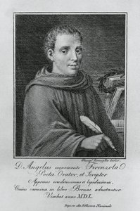 Agnolo Firenzuolan (1493-1543), italialaisen kirjailijan ja humanistin muotokuva, Giuseppe Benaglian (noin 1796-1830) kaiverrus tekijältä Walter Charles Mills