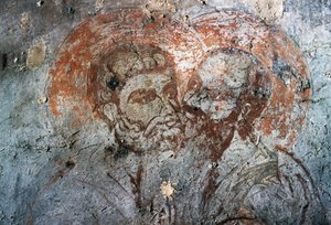 Pyhät Pietari ja Paavali, fresko Agios Antoniosin kirkossa, Avdou, Kreeta, Kreikka tekijältä Walter Charles Mills