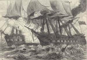 Meritaistelu (litho) tekijältä Walter Charles Mills