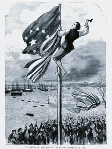 Britit hylkäävät New Yorkin, kun Yhdysvaltain lippu nostetaan 25. marraskuuta tekijältä Walter Charles Mills