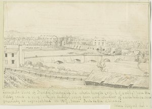 Burton-upon-Trent Bridge and Town: kynäpiirros, 1817