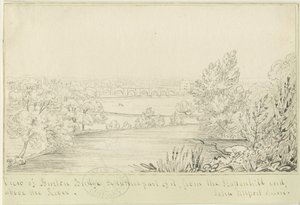Burton-upon-Trent Bridge and Town: kynäpiirros, nd [c 1817] (piirustus)