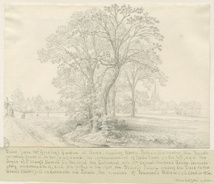 Lichfield - Näkymä Stowe Poolin yli: kynäpiirros, nd [1826] (piirustus)