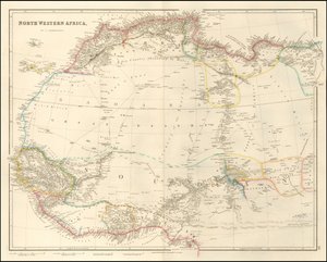 John Arrowsmithin laatima Luoteis-Afrikan kartta vuodelta 1842.