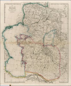 John Arrowsmithin vuonna 1842 laatima kartta Kaspianmerestä, Khivahista ja ympäröivästä maasta.