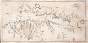 Mustanmeren Sebastopol venäläisen vuoden 1836 kartoituksen perusteella.
