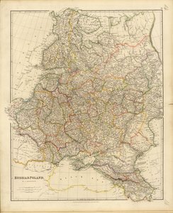 Venäjän ja Puolan kartta, 1832.