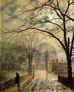 Kuutamoinen kävelymatka, Bonchurch, Isle of Wight, 1878 tekijältä John Atkinson Grimshaw