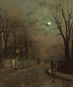 Märkä tie, Knostrop, Yorkshire, kirjoittanut John Atkinson Grimshaw, 1886. tekijältä John Atkinson Grimshaw