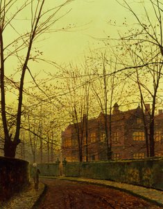 Kultainen syksy (öljy kankaalle) tekijältä John Atkinson Grimshaw