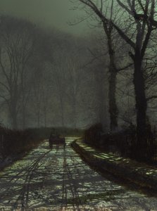Kaistakohtaus yöllä tekijältä John Atkinson Grimshaw