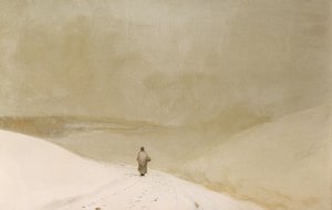 Lumi ja sumu (Caprice in Yellow Minor) (öljy kankaalle) tekijältä John Atkinson Grimshaw