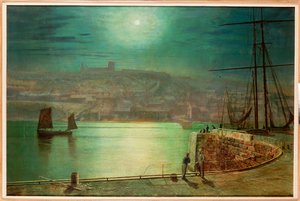 Moonlightin Whitby Harbour, 1870 tekijältä John Atkinson Grimshaw