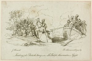 Brittiarmeijan maihinnousu Abercrombien johdolla tekijältä John Augustus Atkinson