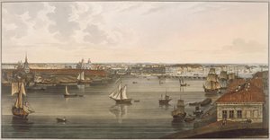 Näkymä Admiraltylle, vanhalle Iisakin katedraalille, Englannin rantakadulle ja Tiedeakatemialle Vasista tekijältä John Augustus Atkinson