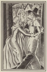 Daniel Defoen kuvitus Moll Flandersille (litho) tekijältä John Austen