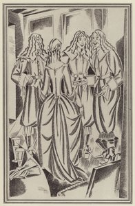 Daniel Defoen kuvitus Moll Flandersille (litho) tekijältä John Austen