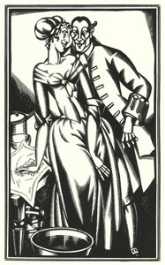 Laurence Sternen kuvitus Tristram Shandylle (litho) tekijältä John Austen