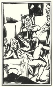 Laurence Sternen kuvitus Tristram Shandylle (litho) tekijältä John Austen