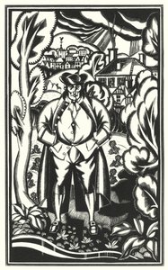 Laurence Sternen kuvitus Tristram Shandylle (litho) tekijältä John Austen