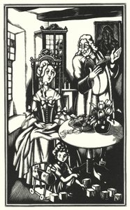 Laurence Sternen kuvitus Tristram Shandylle (litho) tekijältä John Austen