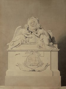 Suunnittelu kapteenit Harveyn ja Huttin muistomerkille Westminster Abbeyssa, n. 1804