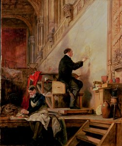 Daniel Maclise (1806-70) maalasi seinämaalauksensa "Nelsonin kuolema" House of Lordsissa, 1865