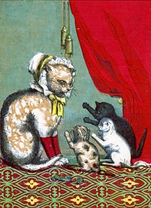 Kolme pientä kissanpentua olivat menettäneet lapasensa, kuvitus "Three Little Kittens" 1859