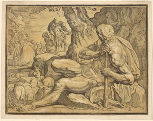 Ulysses ja Polyfemus tekijältä John Baptist Jackson, after Francesco Primaticcio