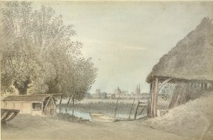 Lautta Hinksey, lähellä Oxfordia, 15. kesäkuuta 1789 tekijältä John Baptist Malchair