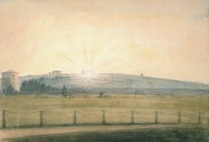 Auringonlasku nähtynä Oxfordin observatoriosta 20. joulukuuta 1784