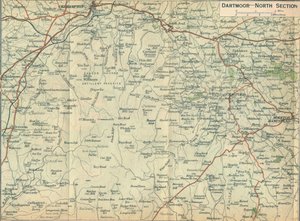 Dartmoor - North Section, 1900-luku tekijältä John Bartholomew