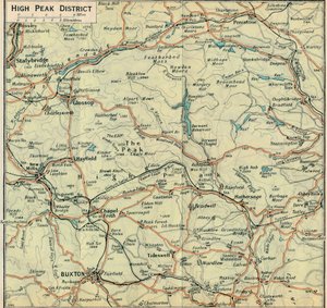 High Peak District, 1900-luku tekijältä John Bartholomew
