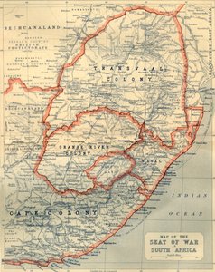 Etelä-Afrikan sotapaikan kartta, 1901.