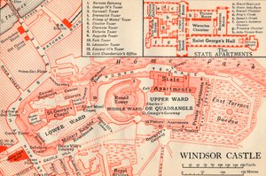 Windsorin linna, 1900-luku tekijältä John Bartholomew