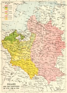 Puola ja jaetut vuosina 1772, 1793 ja 1795, c1920.